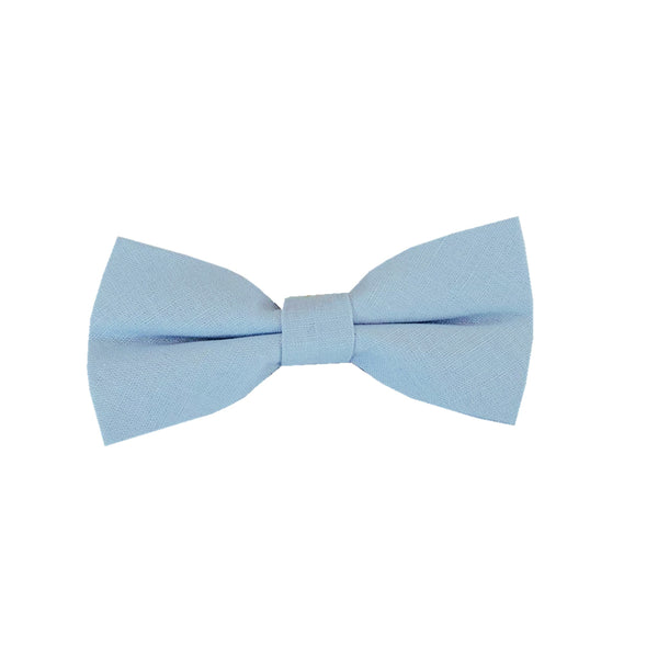 Ice Blue Linen Pre-tied Bow Tie