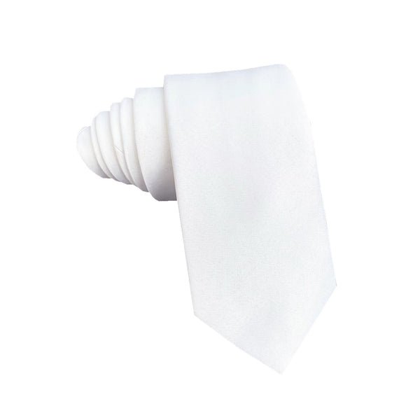 White Satin Skinny Tie