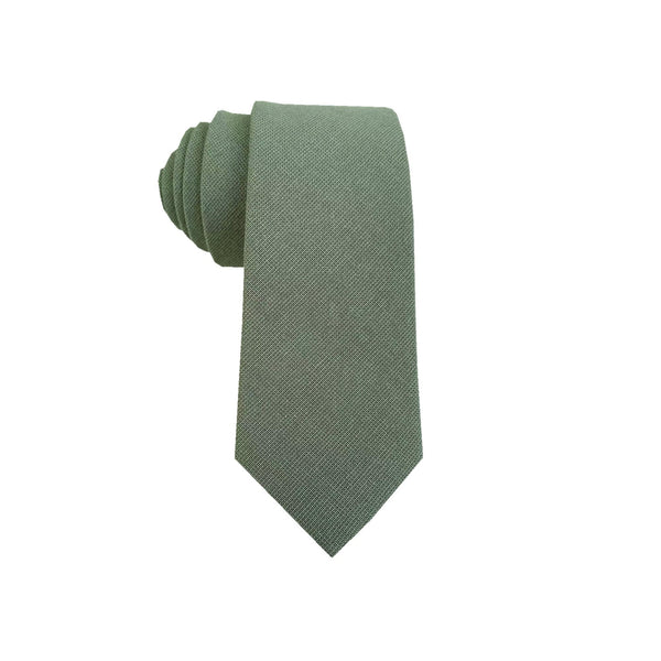 Sage Green Cotton Skinny Tie