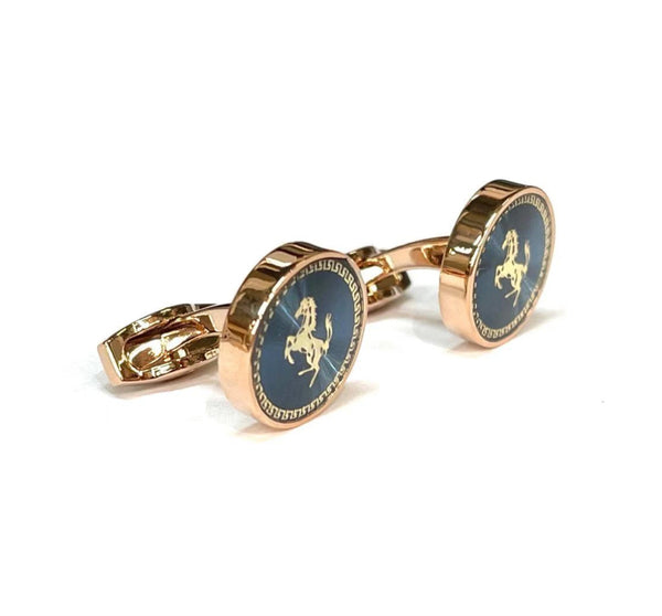 Rose Gold Racing Horse Cufflinks
