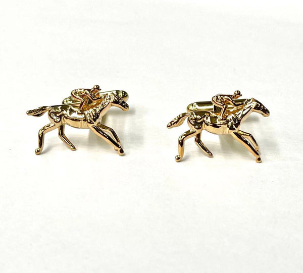 Gold Racing Horse Cufflinks