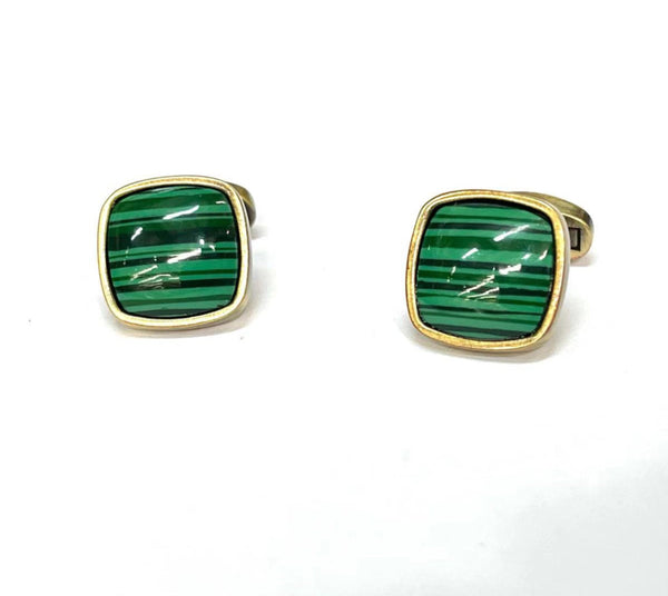 Emerald Green Tiger Eye Stone Cufflinks