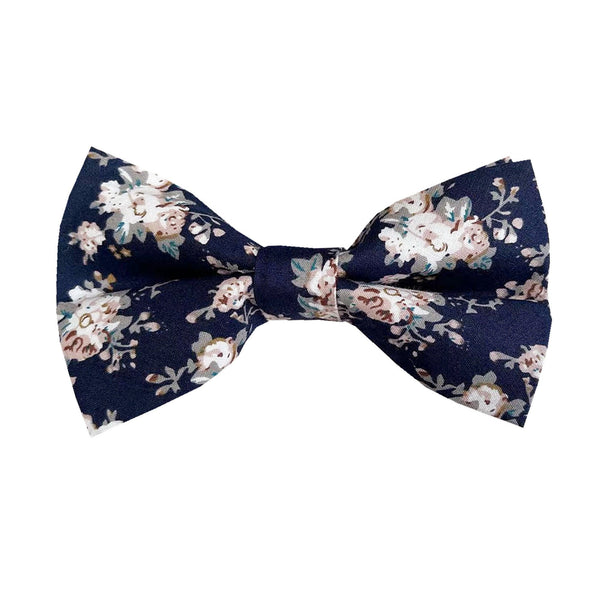 Midnight White Floral Pre-tied Bow tie