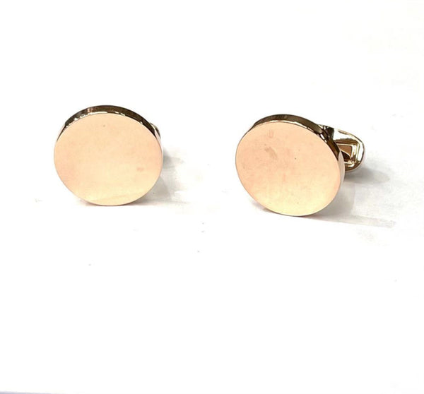 Rose Gold Round Cufflinks