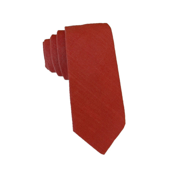 Dark Burnt Orange Linen Necktie