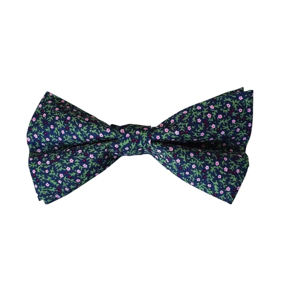 Midnight Blue Floral Pre-tied Bow Tie