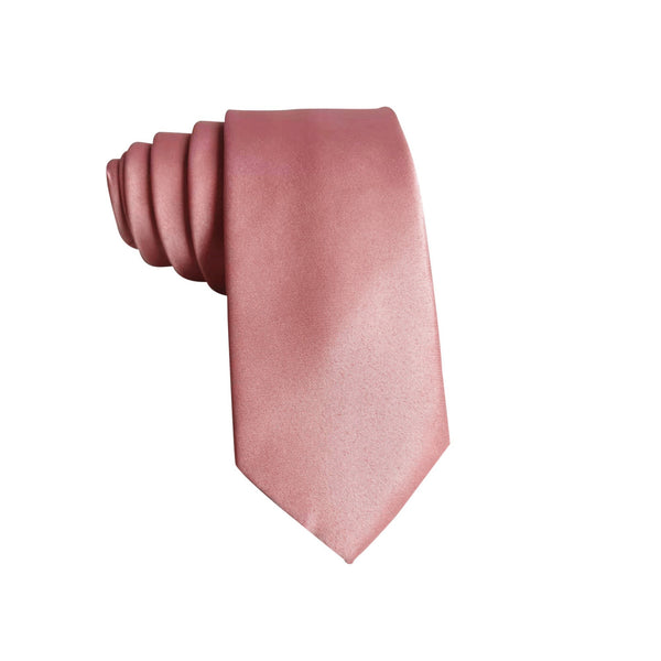 Dusty Rose Satin Skinny Tie