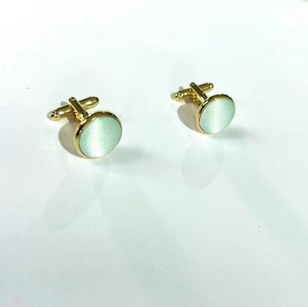 Light Sage Gold Cufflinks