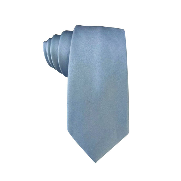 Dusty Blue Matte Satin Skinny Tie