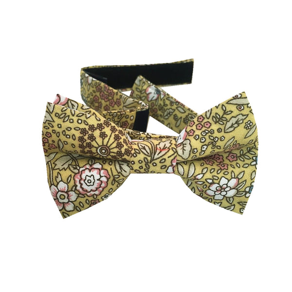 Yellow Lotus Floral Kids Bow Tie