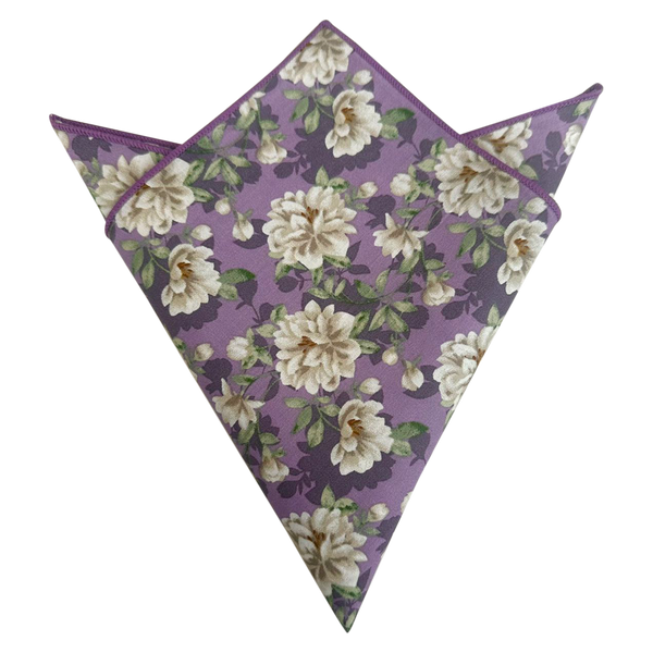 Lavender Cream Floral Pocket Square