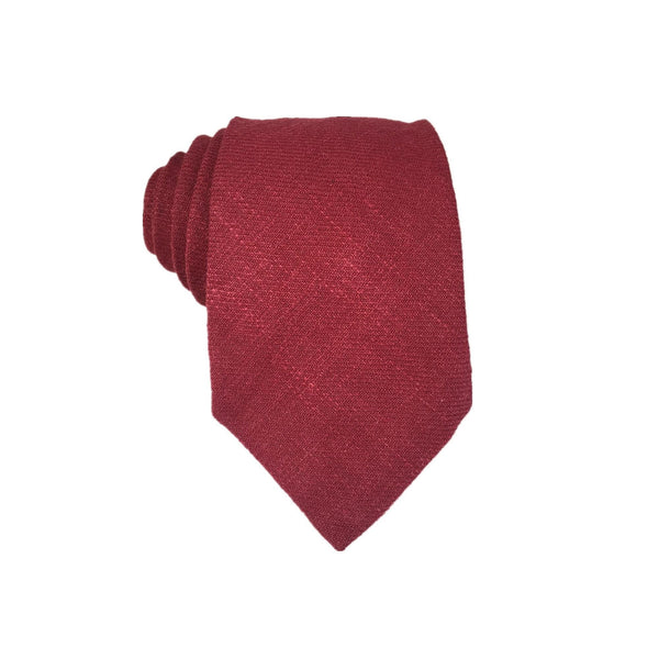 Merlot Burgundy Linen Necktie