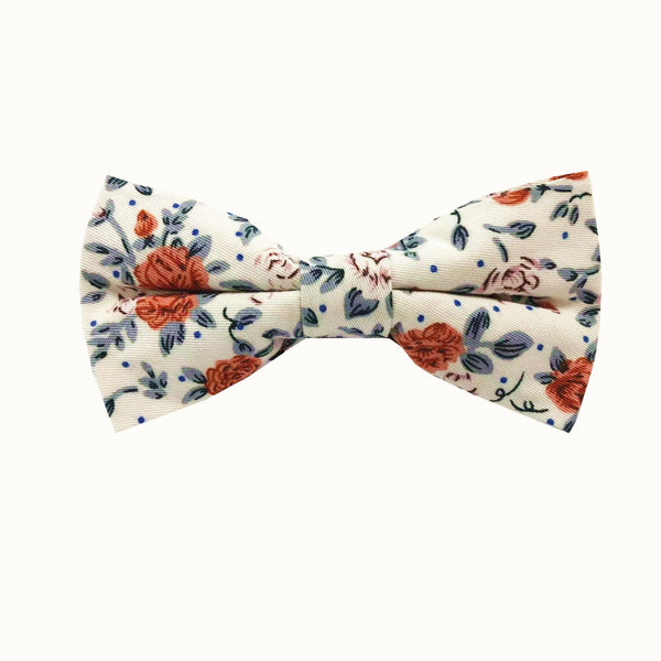 Orange Rose Floral Pre-tied Bow Tie