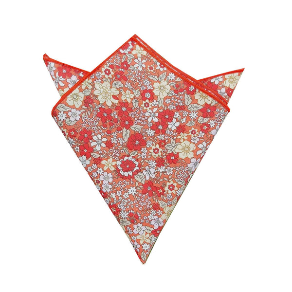 Orange Floral Pocket Square