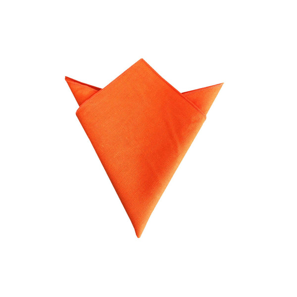 Orange Linen Pocket Square