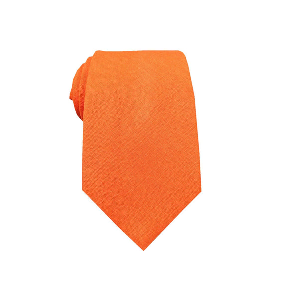 Orange Linen Necktie