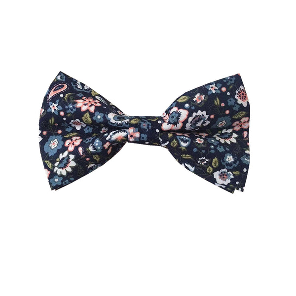 Midnight Blue Paisley Pre-tied Bow Tie