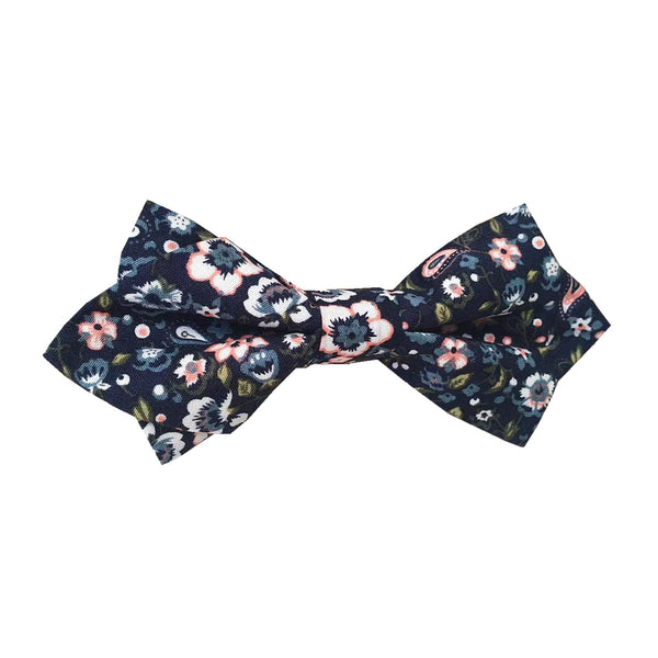 Midnight Blue Paisley Pre-tied Diamond Bow Tie