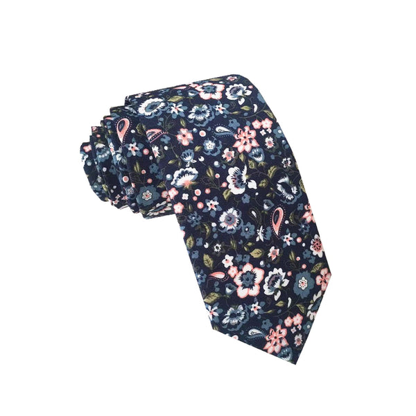 Midnight Blue Paisley Skinny Tie