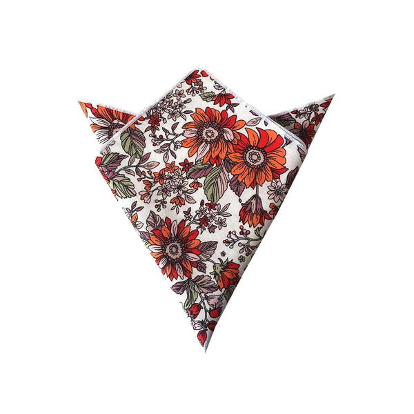 Paprika Sunflower Pocket Square