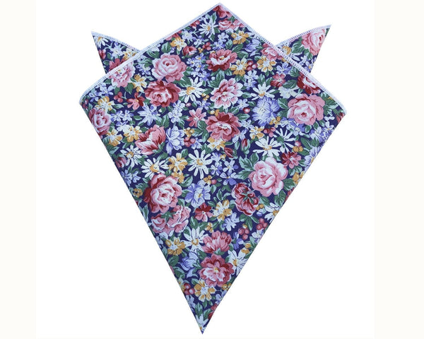 Pink Purple Floral Pocket Square