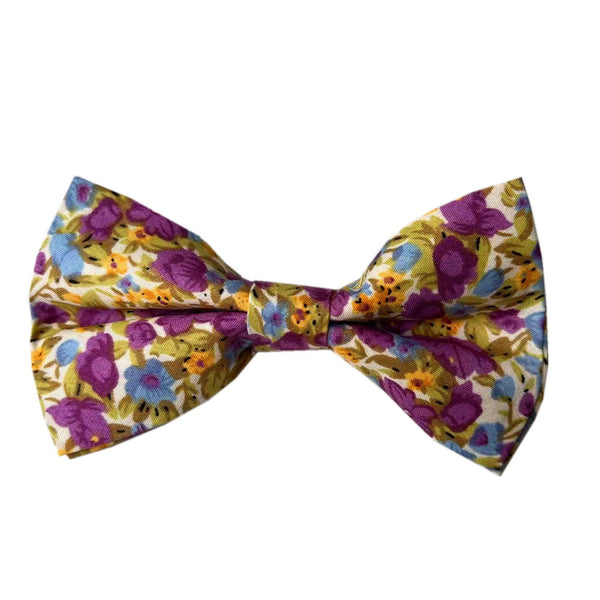 Plum Purple Floral Pre-tied Bow Tie