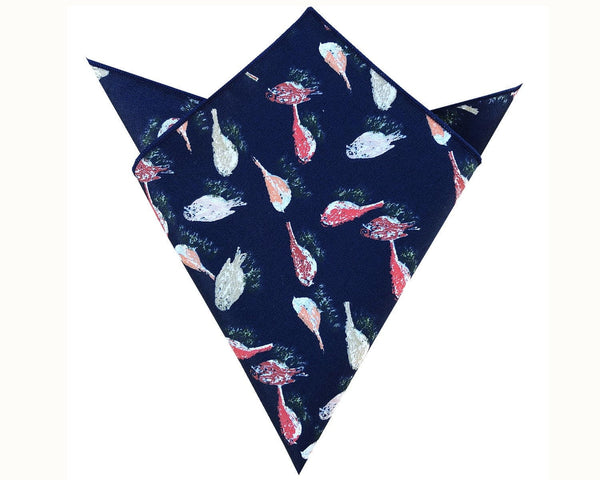 Navy Blue Sparrow Pocket Square