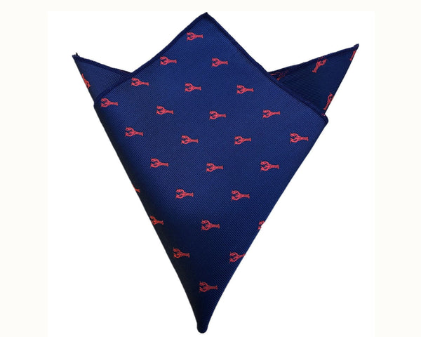 Navy Blue Lobster Pocket Square