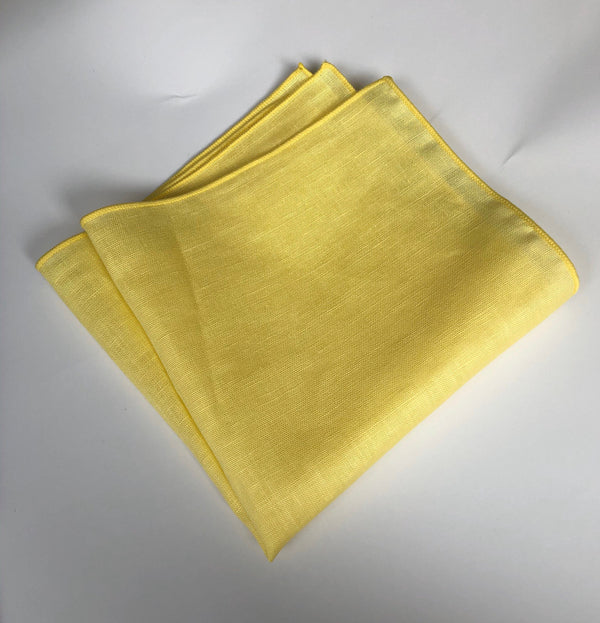 Yellow Linen Pocket Square