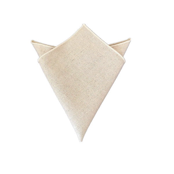 Creamy White Linen Pocket Square