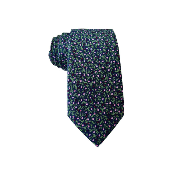 Midnight Blue Floral Skinny Tie