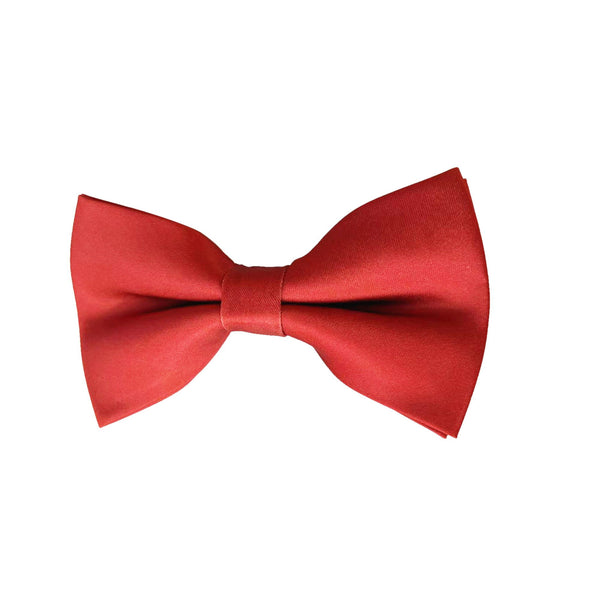 Rust Maroon Satin Pre-tied Bow Tie