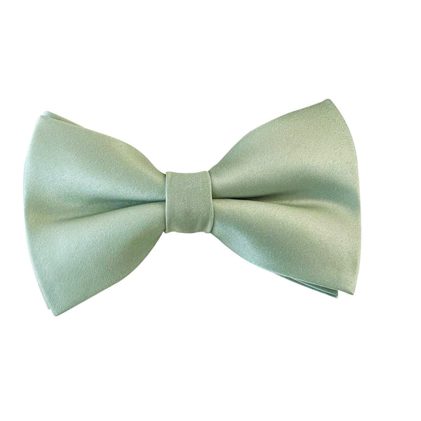 Dusty Sage Matte Satin Pre-tied Bow Tie