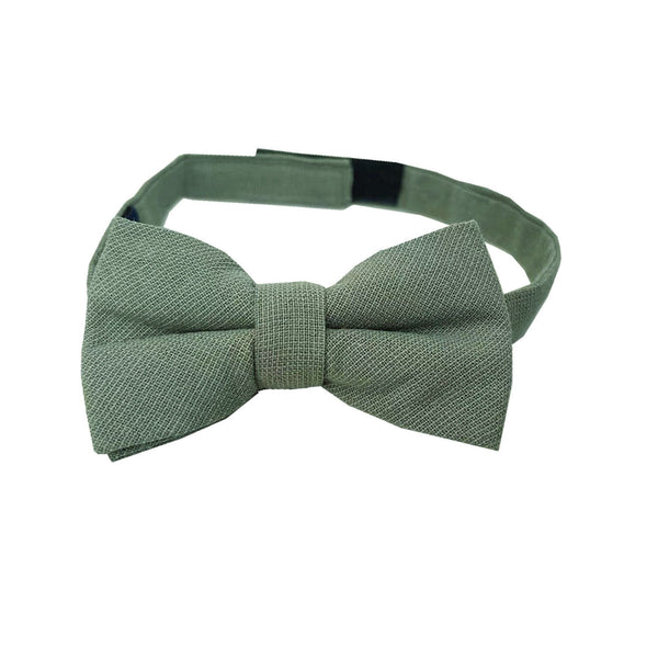 Sage Green Cotton Kids Bow Tie