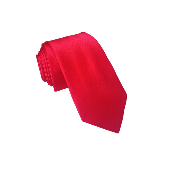 Scarlet Satin Skinny Tie