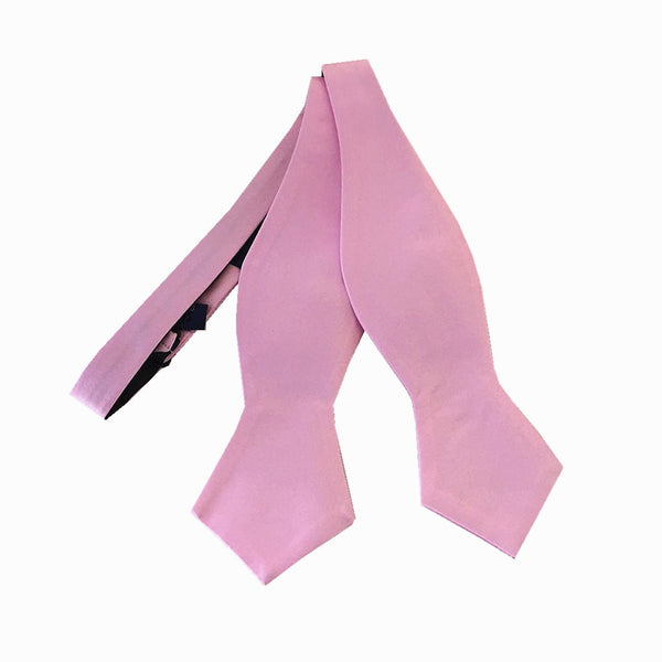 Tickled Pink Satin Self-tied Diamond Bow Tie