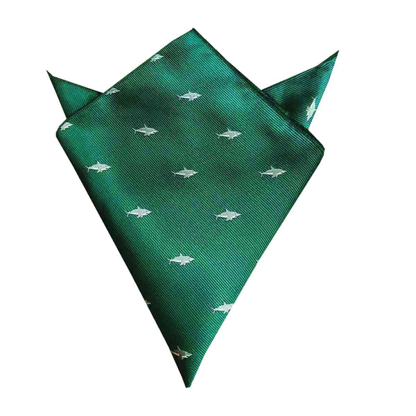 Green Shark Pocket Square