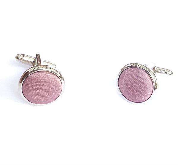 Vintage Mauve Satin Silver Cufflinks