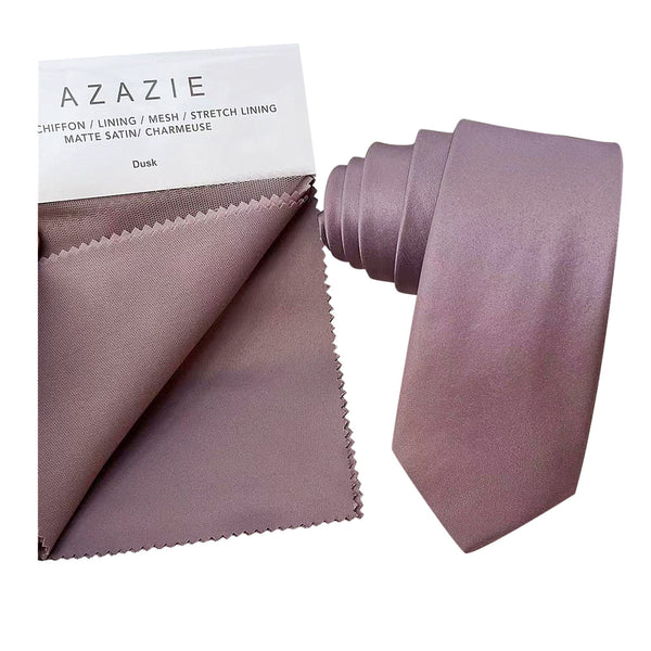 Dusk Dusty Purple Satin Skinny Tie