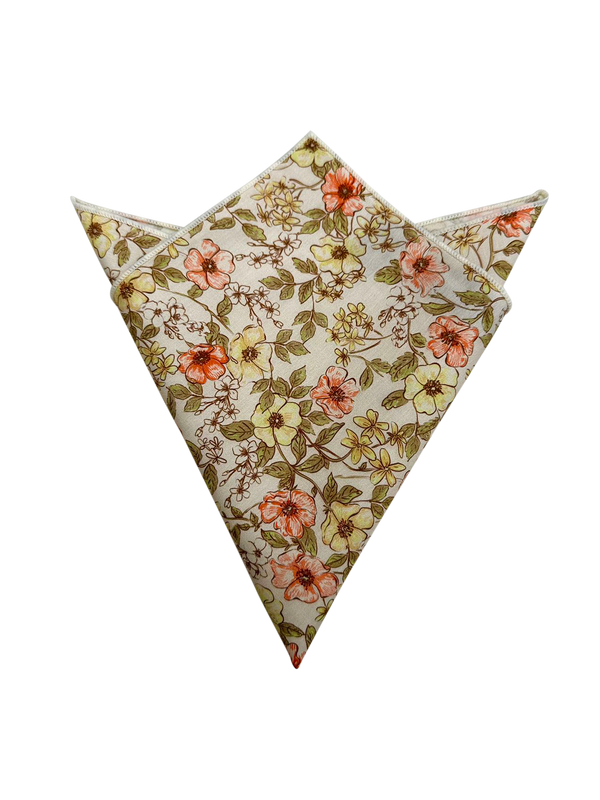 Tan Sage Green Pocket Square