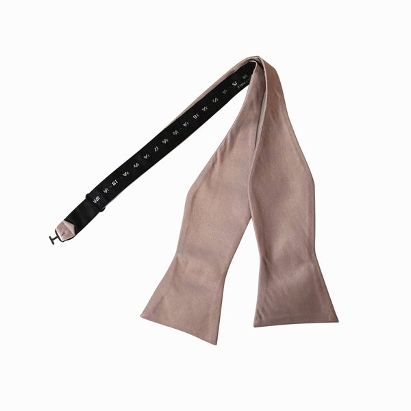 Taupe Satin Self-tied Bow Tie