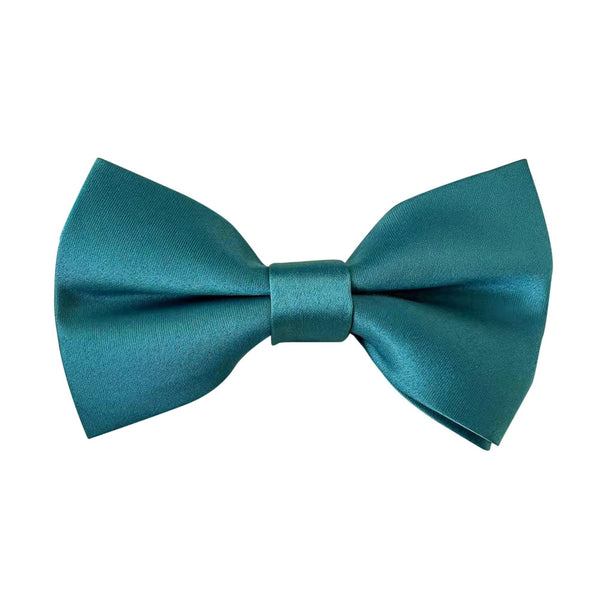 Teal Blue Satin Pre-tied Bow Tie