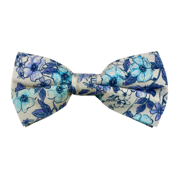 Teal Blue And Purple Floral Pre-tied Bow Tie