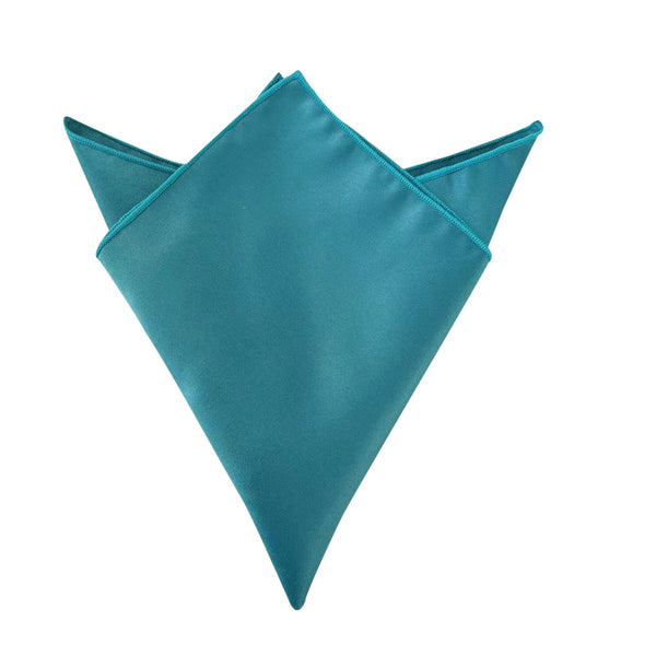 Teal Blue Satin Pocket Square