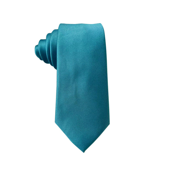 Teal Blue Satin Necktie