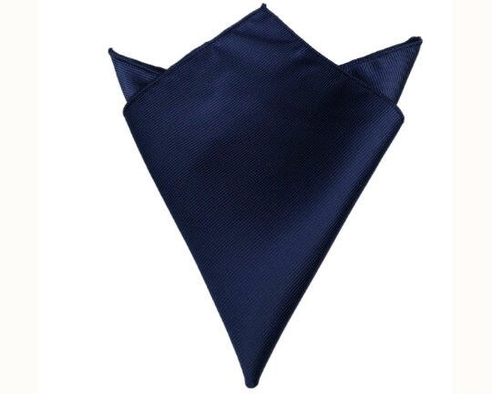 Navy White Floral Pocket Square