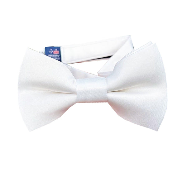 White Satin Kids Bow Tie