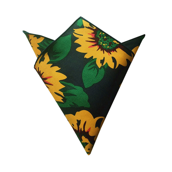 Navy Sunflower Pocket Square