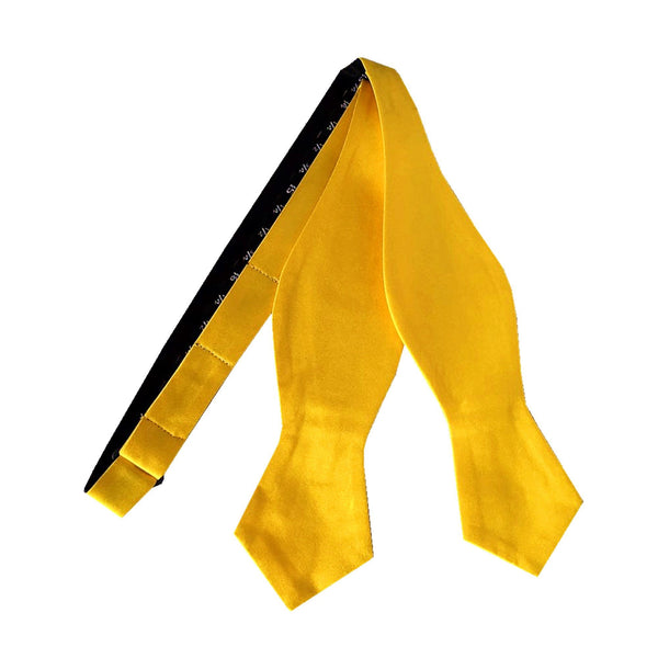 Yellow Satin Self-tied Tip Bow Tie